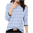thumbnail image 1 of GigrtiJin Women's Striped Printed Blouse Fall Round Neck Long Sleeve Casual Loose T-Shirt Comfy Basic Pullover Tops, 1 of 4