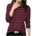 thumbnail image 1 of GigrtiJin Women's Striped Printed Blouse Fall Round Neck Long Sleeve Casual Loose T-Shirt Comfy Basic Pullover Tops, 1 of 4