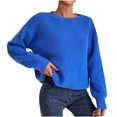 thumbnail image 1 of GigrtiJin Women's Sweater Long Sleeves Causal Crewneck Solid Color Sweaters Warm Comfy Pullover Blouses Tops, 1 of 5