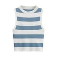 thumbnail image 1 of GigrtiJin Women's Sweater Tank Tops Sleeveless Knit Pullover Tank Tops Trendy Striped Color Block Casual Slim Shirts, 1 of 4