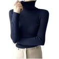 thumbnail image 1 of GigrtiJin Women's Turtleneck Long Sleeve Tops Casual Lightweight Solid Slim Sweater Fashion Comfy Knit Blouse, 1 of 5