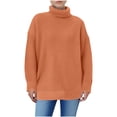 thumbnail image 1 of GigrtiJin Women's Turtleneck Pullover Sweater Solid Color Ribbed Long Sleeve Loose Tunic Tops Thermal Casual Blouse, 1 of 6