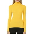 thumbnail image 1 of GigrtiJin Women's Turtleneck Sweater Long Sleeves Casual Bottoming Sweaters Top Solid Color Comfy Slim Pullover Blouse, 1 of 3