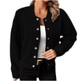 thumbnail image 1 of GigrtiJin Womens Fall Cardigan Coats Long Sleeved Round Neck Solid Color Jacket Casual Fashion Button down Jackets, 1 of 8
