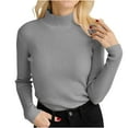 thumbnail image 1 of GigrtiJin Womens Ribbed Turtleneck Sweaters Long Sleeves Knit Pullover Tops Casual Slim Soft Warm Blouses, 1 of 3