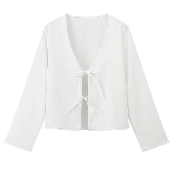 GigrtiJin Womens Spring V- Neck Shirts Long Sleeve Solid Color Cardigan Top Comfy Loose Basic Fashion Blouse