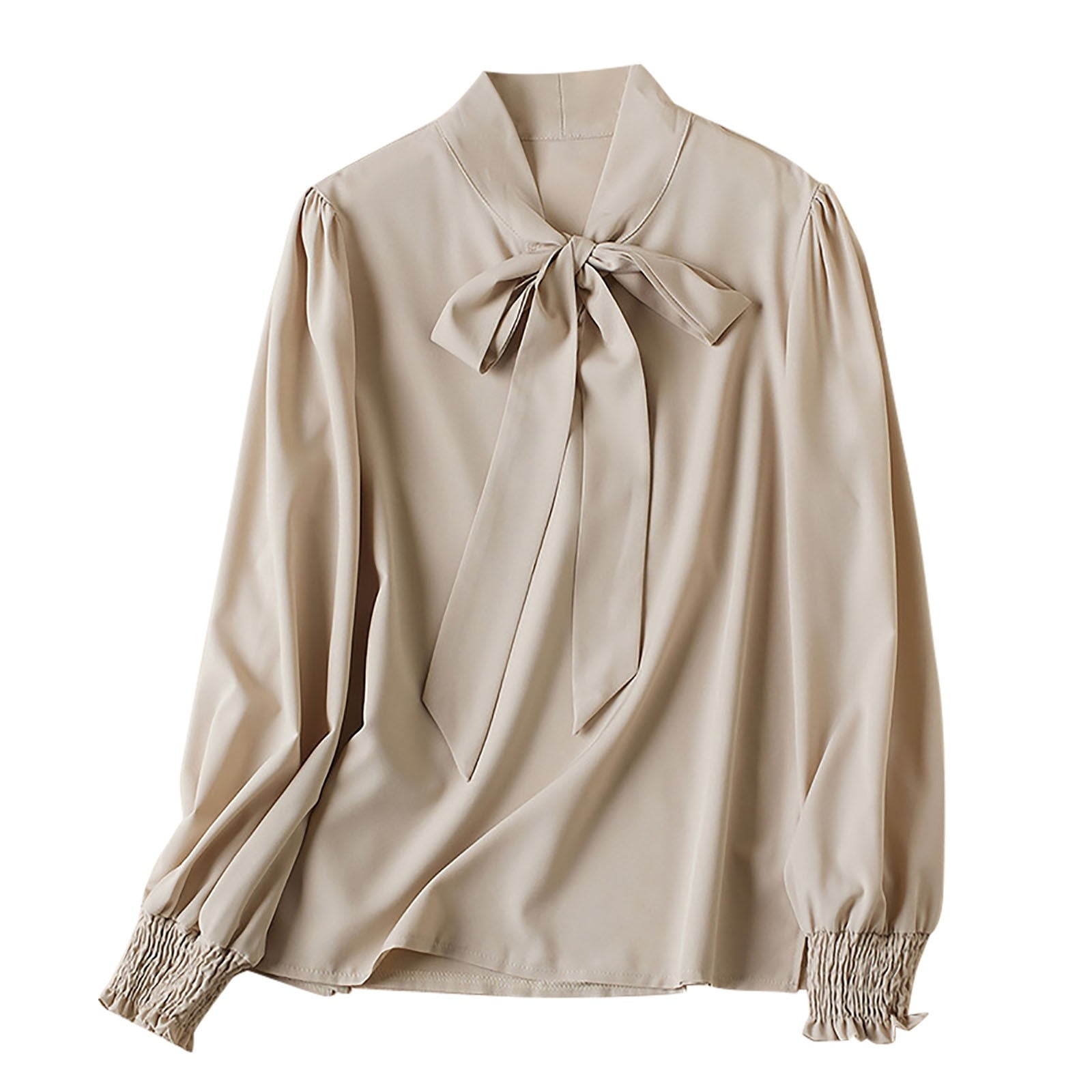 Bowtie Neck Pleating Blouse Casual Chic Blouse