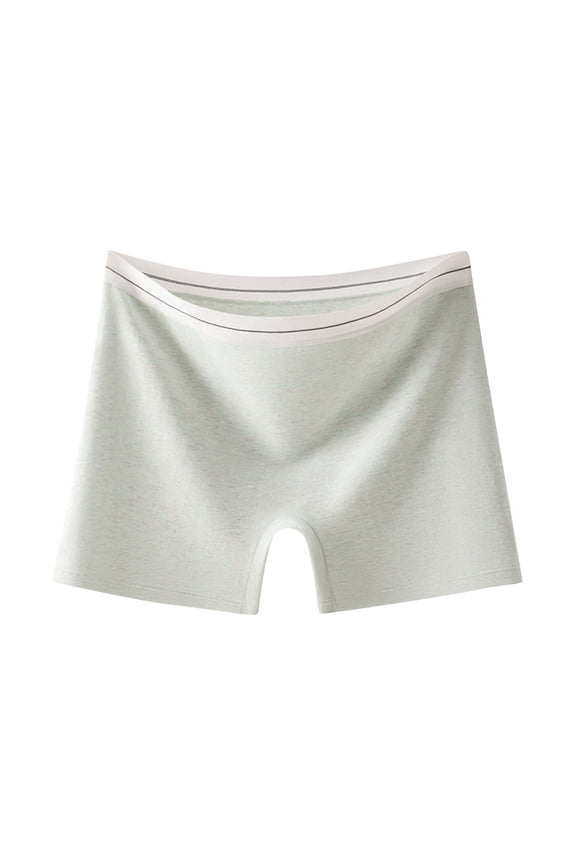 Womens Boyshort Gym Cotton Underwear Solid Color No Show Mid Waisted Panties Breathable Hipster Underpants