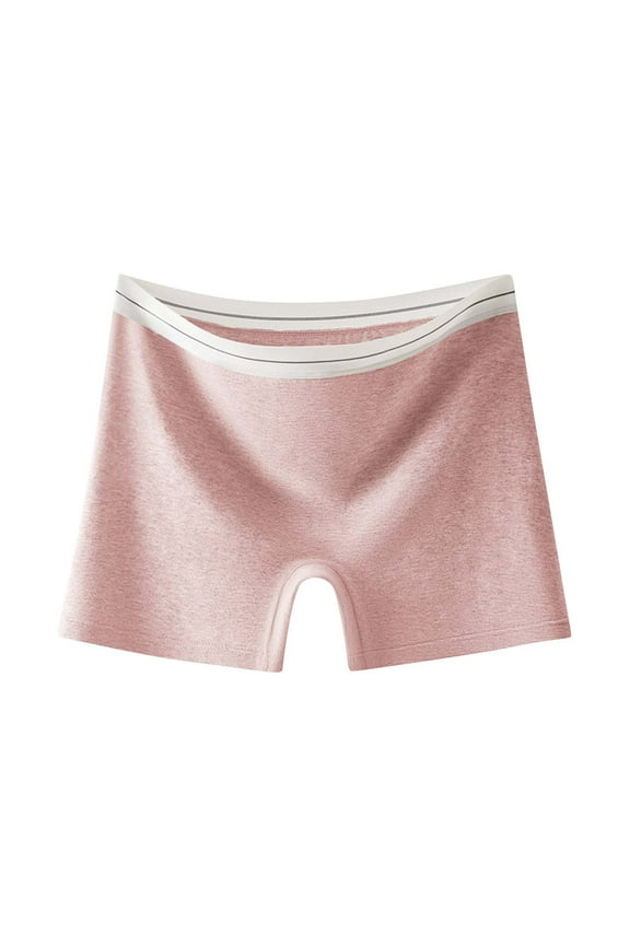 Womens Boyshort Gym Cotton Underwear Solid Color No Show Mid Waisted Panties Breathable Hipster Underpants