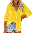 thumbnail image 1 of GigrtiJin Womens Button down Shirt Casual Long Sleeve Collar Solid Color Tops Fashion Loose Thin Shirts with Pockets, 1 of 9