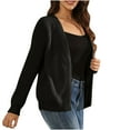 thumbnail image 1 of GigrtiJin Womens Cardigan Knitted Sweaters Fall Soft Cozy Long Sleeves Open Front Solid Color Outerwear Coats, 1 of 4