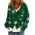 thumbnail image 1 of GigrtiJin Womens Christmas Snowflake Print Jackets Long Sleeved Cardigan Plush Button down V-Neck Casual Coats, 1 of 5