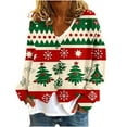 thumbnail image 1 of GigrtiJin Womens Christmas Snowflake Print Jackets Long Sleeved Cardigan Plush Button down V-Neck Casual Coats, 1 of 5