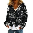 thumbnail image 1 of GigrtiJin Womens Christmas Snowflake Print Jackets Long Sleeved Cardigan Plush Button down V-Neck Casual Coats, 1 of 5