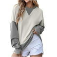 thumbnail image 1 of GigrtiJin Womens Color Block Sweatshirt with Thumb Hole Fall Long Sleeve Crew Neck Oversized Pullover Tops, 1 of 8