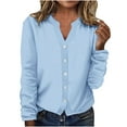 thumbnail image 1 of GigrtiJin Womens Fall Long Sleeves Tops V-Neck Open Front Solid Color Coats Casual Outwear Loose Jackets, 1 of 5