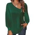 thumbnail image 1 of GigrtiJin Womens Fall Shirt Long Sleeves Solid Color V-Neck Button Pullover Tops Fashion Casual Loose Comfy Blouse, 1 of 3