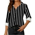 thumbnail image 1 of GigrtiJin Womens Fall Striped Shirts Long Sleeves Button down Fashion Casual Tops Comfy Loose Basic Cardigan Shirt, 1 of 5