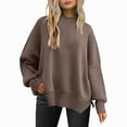 thumbnail image 1 of GigrtiJin Womens Fall Winter Knit Sweaters Round-Neck Long-Sleeved Solid Color Sweater Top Warm Comfy Loose Blouse, 1 of 8