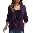thumbnail image 1 of GigrtiJin Womens Fall Winter Plus Size Shirt Long Sleeve Round-Neck Fashion Sequins Pullover Outwear Blouse Tops, 1 of 6