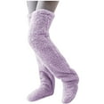 thumbnail image 1 of GigrtiJin Womens Fleece Knee High Socks Solid Color Thigh High Seamless Stockings Winter Thermal Homewear Socks, 1 of 7