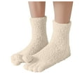 thumbnail image 1 of GigrtiJin Womens Fuzzy Toe Socks Winter Warm Comfy Socks Five Toe Socks Compression Solid Color Casual Funny Tube Socks, 1 of 7
