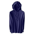 thumbnail image 1 of Vrorvz Womens Hooded Drawstring Sweatshirt Solid Color Knitted Long Sleeve Hoodies Causal Thermal Tops, 1 of 7