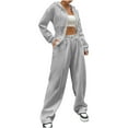 thumbnail image 1 of GigrtiJin Womens Hoodies Zip Sweatshirt Sets Long Sleeves Wide Leg Sweatpants Casual Athletic Cozy Tracksuits, 1 of 6