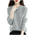 thumbnail image 1 of GigrtiJin Womens Knit Cardigan Sweater Long Sleeved Round Neck Button down Sweater Coat Casual Thin Solid Color Sweaters, 1 of 3
