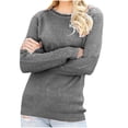 thumbnail image 1 of GigrtiJin Womens Knitted Sweaters Long Sleeves Casual Round Neck Pollover Tops Solid Color Loose Comfy Blouse, 1 of 4