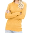 thumbnail image 1 of GigrtiJin Womens Knitted Sweaters Long Sleeves Casual Round Neck Pollover Tops Solid Color Loose Comfy Blouse, 1 of 7