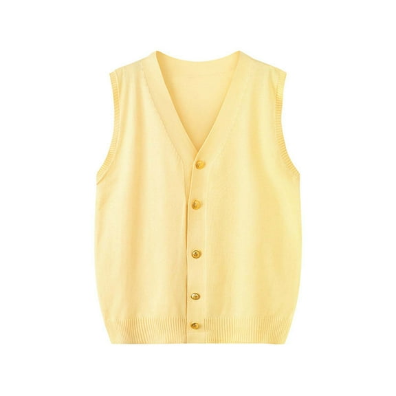 GigrtiJin Womens Knitting Cotton Sweater Vest Solid Color V Neck Button Down Sleeveless Tops Casual Comfy Tunic