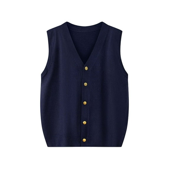 GigrtiJin Womens Knitting Cotton Sweater Vest Solid Color V Neck Button Down Sleeveless Tops Casual Comfy Tunic