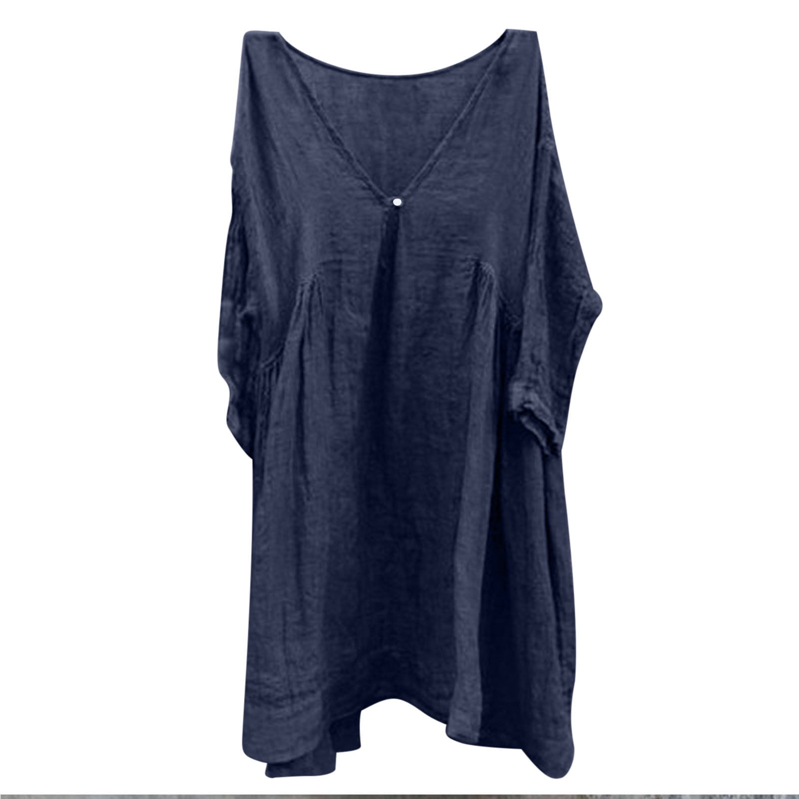 GigrtiJin Womens Linen Dress Tops Deep V Neck Tunic Pullovers Oversized ...