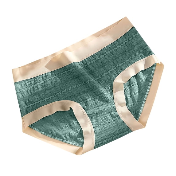 GigrtiJin Womens Mid Waisted Ribbed Underwear Solid Color Seamless No Show Panties Breathable Hipster Underpants
