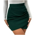 thumbnail image 1 of GigrtiJin Womens Mini Skirt High Waist Mini Bandage Wrapped Hip Skirt Ruched Casual Solid Color Half Body Short Skirt, 1 of 5