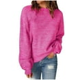 thumbnail image 1 of GigrtiJin Womens Oversize Sweaters Long Sleeve Round Neck Pullover Sweater Tops Trendy Casual Knit Blouses, 1 of 6