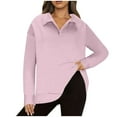 thumbnail image 1 of GigrtiJin Womens Oversized Sweatshirts Lapel Collar Casual Long Sleeve Tunic Tops Solid Color Fashion Loose Blouse, 1 of 7