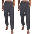 thumbnail image 1 of GigrtiJin Womens Plus Size Multipack Sport Sweatpants Solid Color Drawstring Casual Pants with Pocket Baggy Running Trousers 2 Pack, 1 of 7