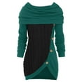 thumbnail image 1 of GigrtiJin Womens Plus Size Sweaters Long Sleeves Round Neck Patchwork Asymmetric Long Sweater Casual Button Pullover Top, 1 of 1