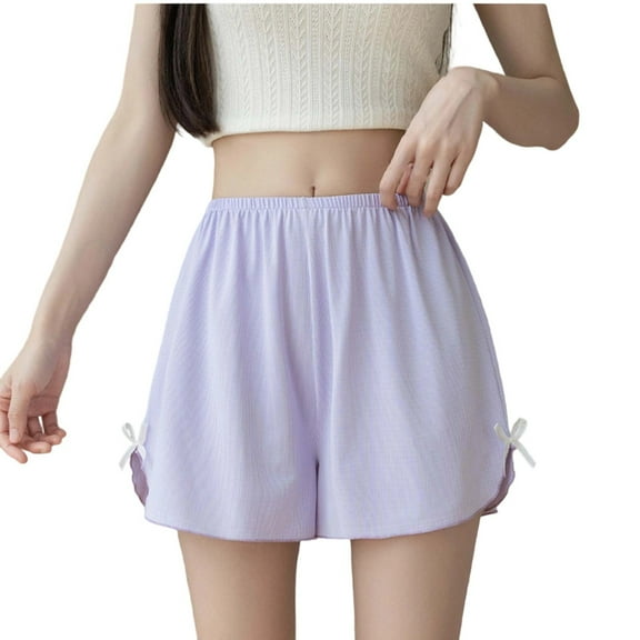 GigrtiJin Womens Plus Size Underwear Seamless Loose Boxer Panties Breathable Bow Ribbon Knickers Underpants