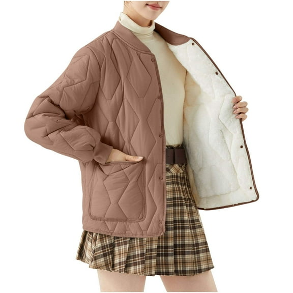 GigrtiJin Womens Quilted Lightweight Jackets Plus Size Button down Puffer Jacket Coats Padded Outwear with Pockets