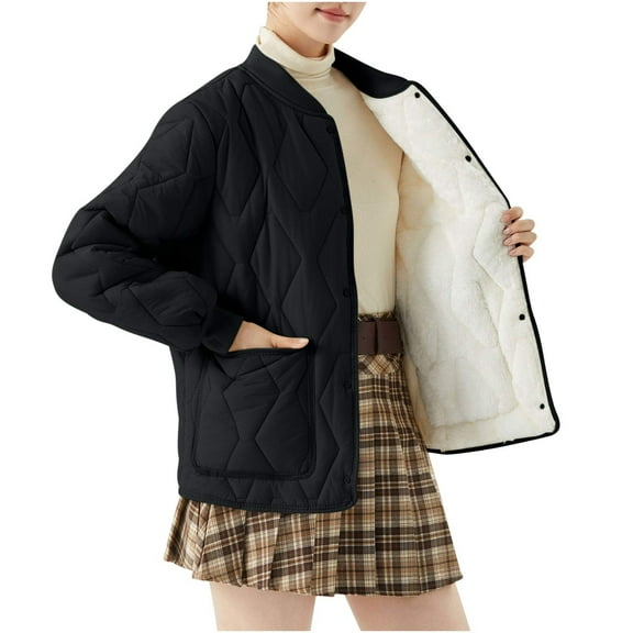 GigrtiJin Womens Quilted Lightweight Jackets Plus Size Button down Puffer Jacket Coats Padded Outwear with Pockets