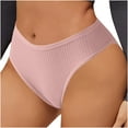 thumbnail image 1 of GigrtiJin Womens Ribbed Panties Solid Color No Show Mid Rise Briefs Sweerproof Comfortable Underwear, 1 of 7