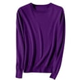 thumbnail image 1 of GigrtiJin Womens Round Neck Knitted Sweater Long Sleeves Solid Color Pullover Sweater Tops Fashion Casual Warm Blouse, 1 of 6