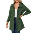 thumbnail image 1 of GigrtiJin Womens Spring Hooded Fleece Jacket Windbreaker Solid Color Long Sleeved Casual Thin Coat with Pockets, 1 of 9