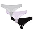 thumbnail image 1 of GigrtiJin Womens Summer Seamless Underwear Pack No Show V-Waisted Briefs Hipster Strench Panties 3 Pack, 1 of 2