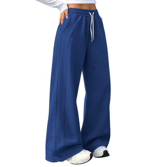 GigrtiJin Womens Wide Leg Sweatpants Athletic Casual Baggy Sweatpants Elastic High Waisted Running Pants with Pockets