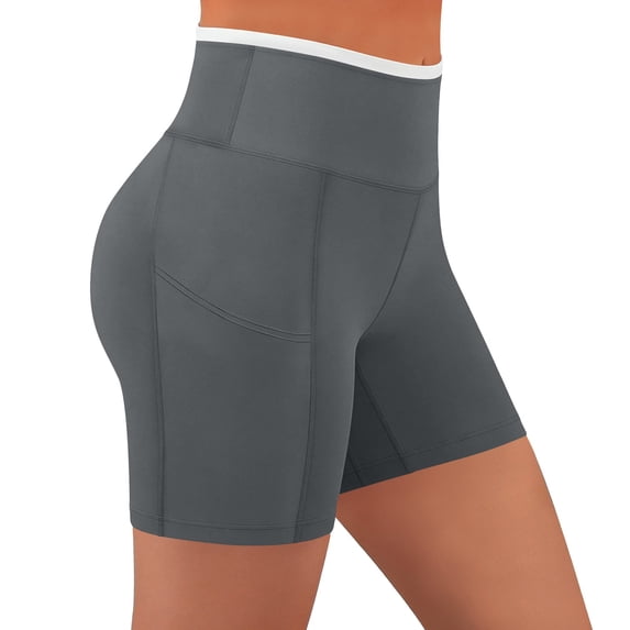 GigrtiJin Womens Yoga Shorts Elastic High Waisted Slim Athletic Shorts Butt Lifting Running Training Shorts with Pockets