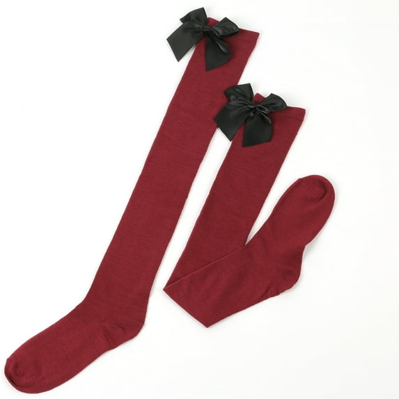 GigrtiJin Womens over Knee Socks Casual Comfy Long Socks Festive Holiday Bow Stockings Daily Funny Soft Socks